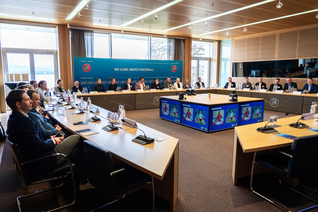 Representatives at the UEFA Grassroots Awards ceremony in Nyon, Switzerland. (Source: press office)