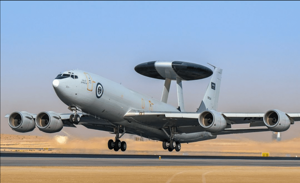 Royal Saudi Air Force Boeing E-3 Sentry AWACS aircraft. (Source: Frogger74_/Reddit)