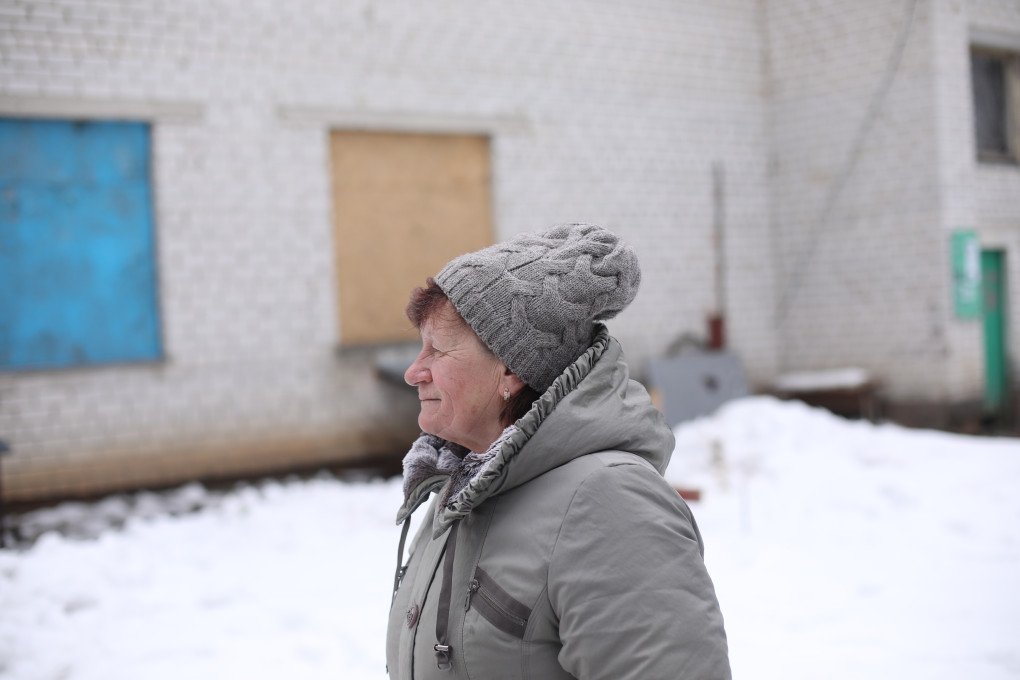 Tamara Klymchuk, a retired kindergarten teacher and resident of Yahidne, a small village in Ukraine’s Chernihiv region, was 64 when she was held for 27 days in a basement by Russian forces. (Photo: Lucile Brizard)
