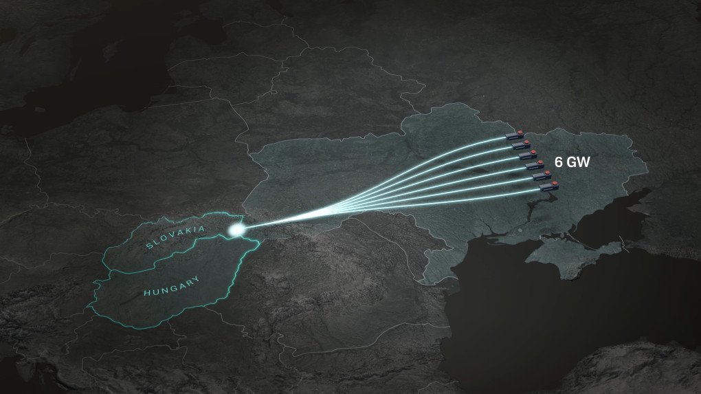 Electricity transmission map showing six 1-gigawatt reactors at the Zaporizhzhia Nuclear Power Plant supplying up to 6 GW of power to Ukraine’s grid before 2022. (Source: UNITED24 Media/YouTube)