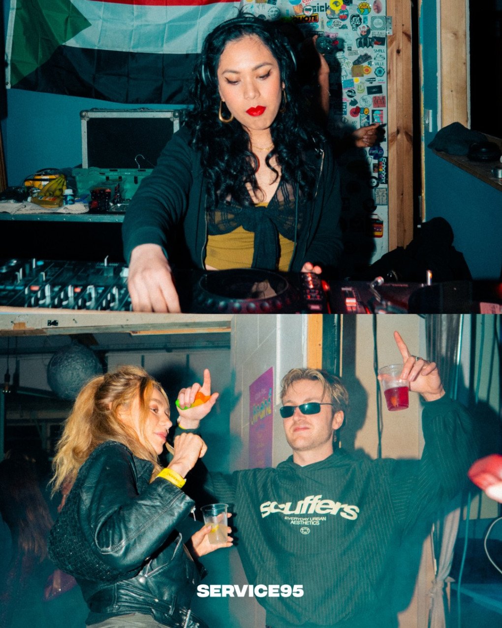 DJs igniting the dance floor, creating an electrifying atmosphere at the Service95 charity event in support of Ukraine. (Source: Service 95)