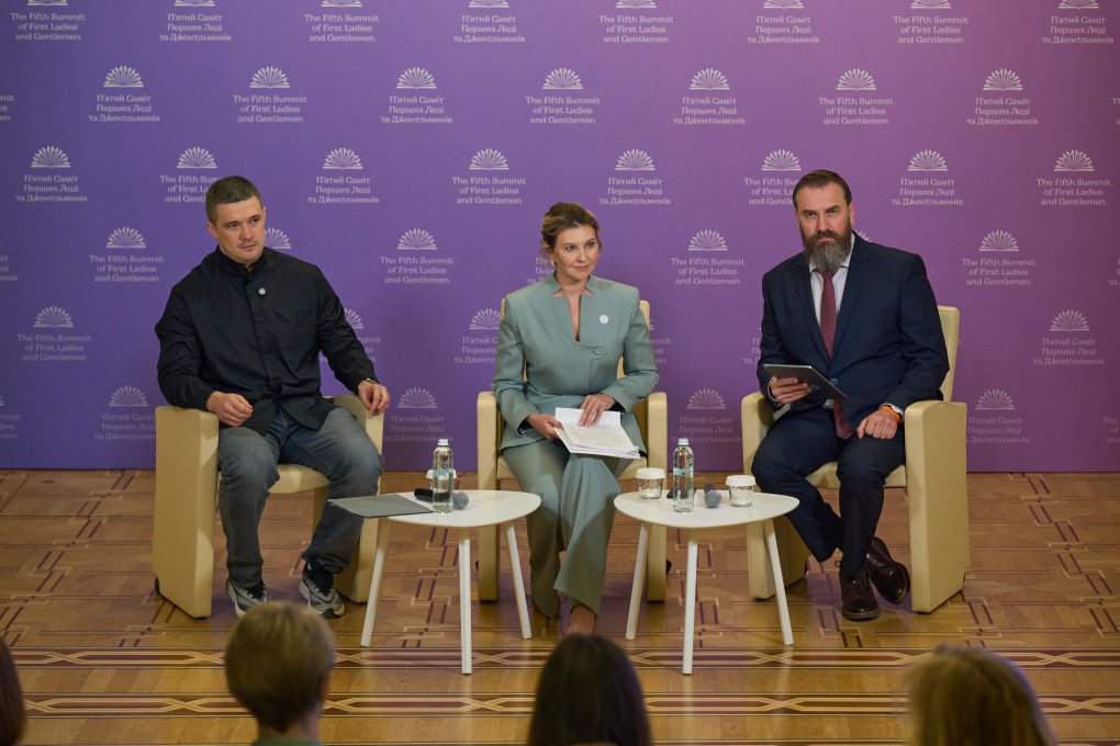 Minister of Digital Transformation Mykhailo Fedorov, Ukrainian First Lady Olena Zelenska, and Minister of Education and Science of Ukraine Oksen Lisovyi during a jpint press conference in Kyiv preceding the Fifth Summit of First Ladies and Gentlemen, September 8, 2025. Photo by Mykyta Shandyba/UNITED24 Media. Minister of Digital Transformation Mykhailo Fedorov, Ukrainian First Lady Olena Zelenska, and Minister of Education and Science of Ukraine Oksen Lisovyi during a jpint press conference in Kyiv preceding the Fifth Summit of First Ladies and Gentlemen, September 8, 2025. Photo by Mykyta Shandyba/UNITED24 Media.