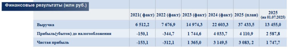 Financial results of the Perm Powder Plant, 2021–2025 (million rubles).