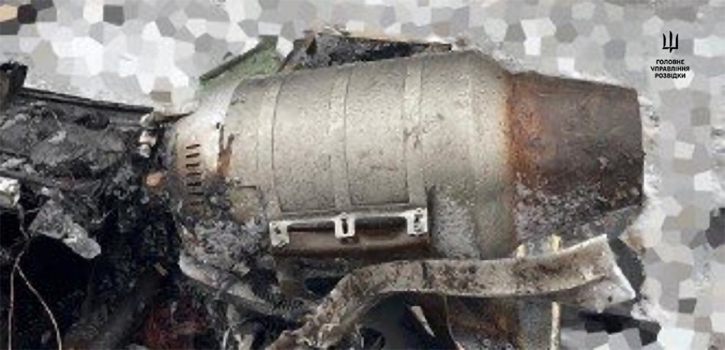 Close-up of the jet engine section of the Geran-5 drone, identified by Ukraine’s HUR as a Chinese-made TELEFLY TF-TJ2000A turbojet. (Photo: Defense Intelligence of the Ministry of Defense of Ukraine)
