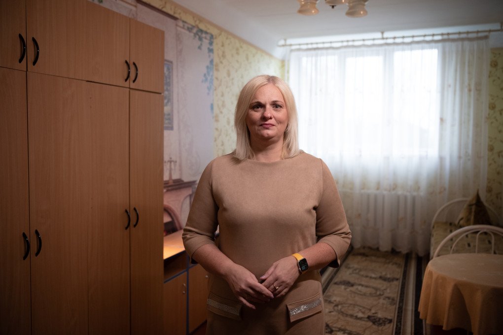 Olena Seliutina, headteacher of a boarding lyceum in frontline Nikopol, Mriia user. Photo: mriia.gov.ua