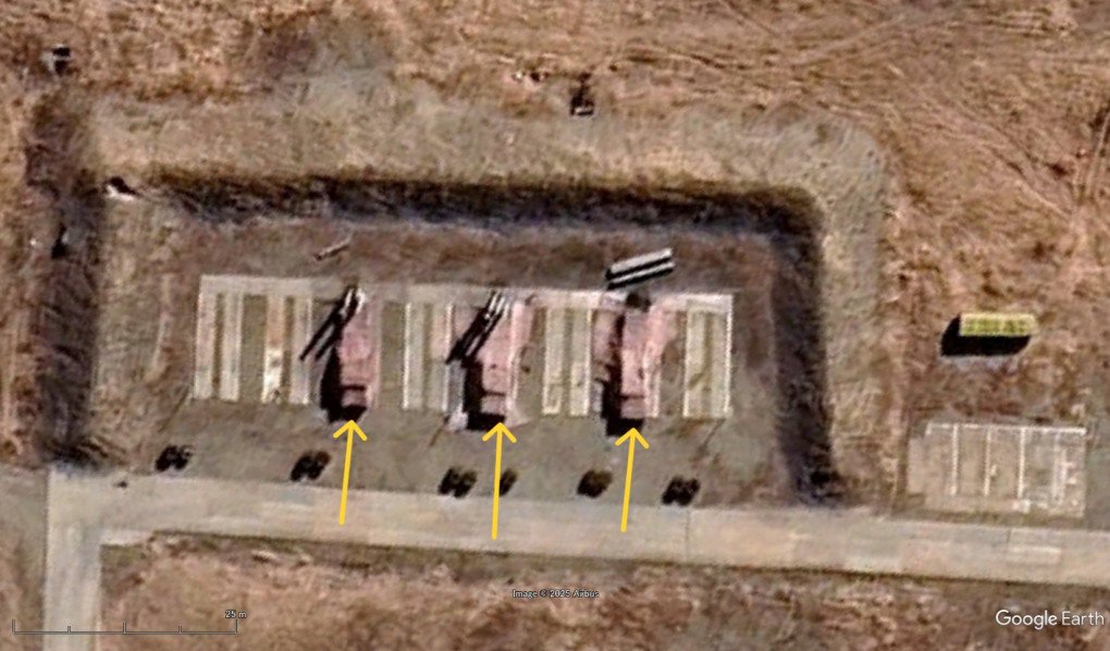 Decoy anti-aircraft systems, that were installed at the Russian 24th Anti-Aircraft Missile Brigade. (Source: AS-22/ Google Earth) Decoy anti-aircraft systems, that were installed at the Russian 24th Anti-Aircraft Missile Brigade. (Source: AS-22/ Google Earth)
