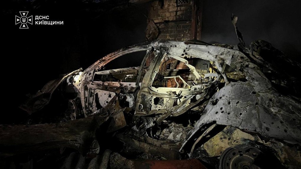 A vehicle destroyed during a Russian attack on the Kyiv region. (Source: State Emergency Service) A vehicle destroyed during a Russian attack on the Kyiv region. (Source: State Emergency Service)