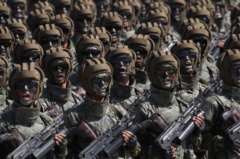 Korean People's Army (KPA) soldiers march during a mass rally on Kim Il Sung square in Pyongyang on September 9, 2018. (Photo: Ed Jones via Getty Images)