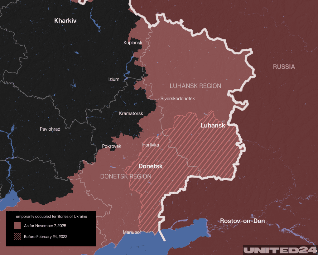Russian-occupied territories of Ukraine. Illustration: UNITED24 Media