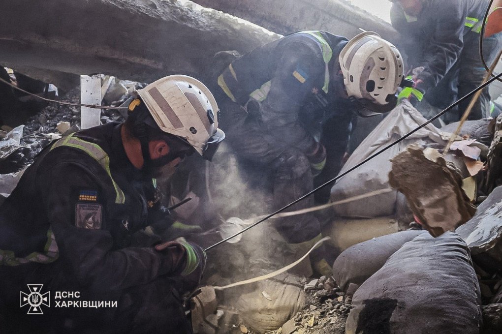 Emergency responders search through the rubble of a residential building struck during Russia's attack on Kharkiv. (Source: State Emergency Service of Ukraine) Emergency responders search through the rubble of a residential building struck during Russia's attack on Kharkiv. (Source: State Emergency Service of Ukraine)