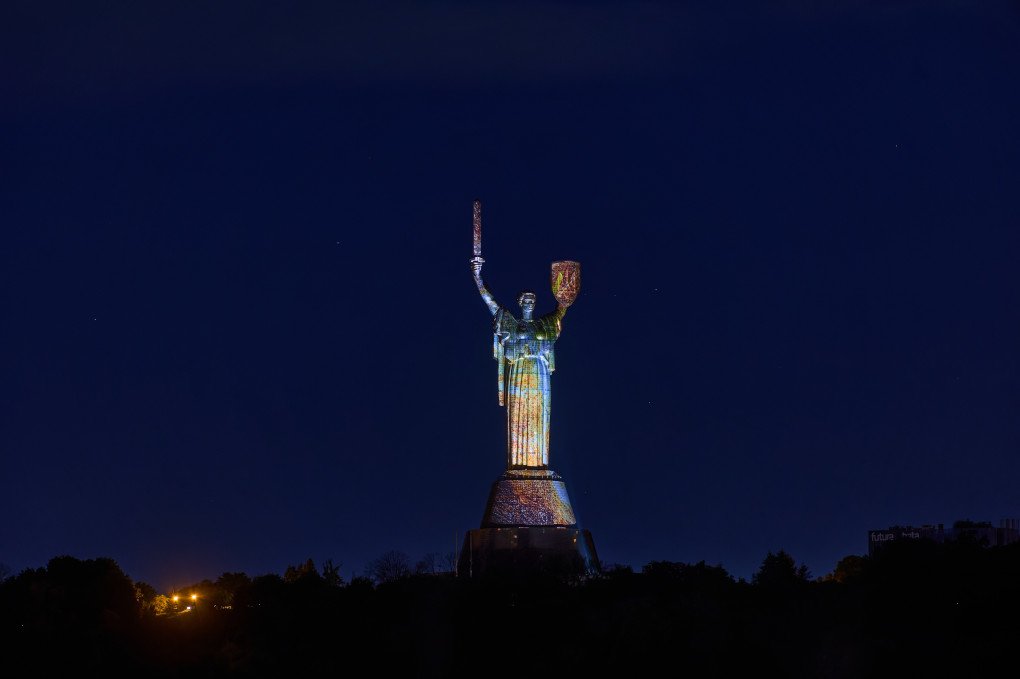 The Motherland Monument during the the 3D projection show. Source: Brand Ukraine.