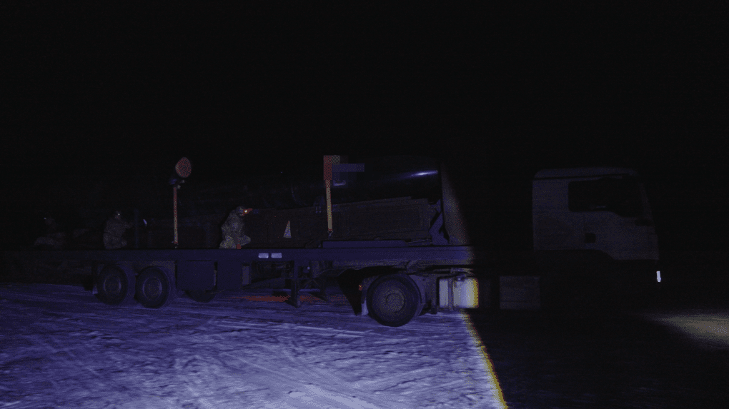 The convoys arrive, where Ukrainian soldiers are pictured holding onto a massive launch platform and the FP-5 Cruise missile. (Photo: UNITED24 Media)