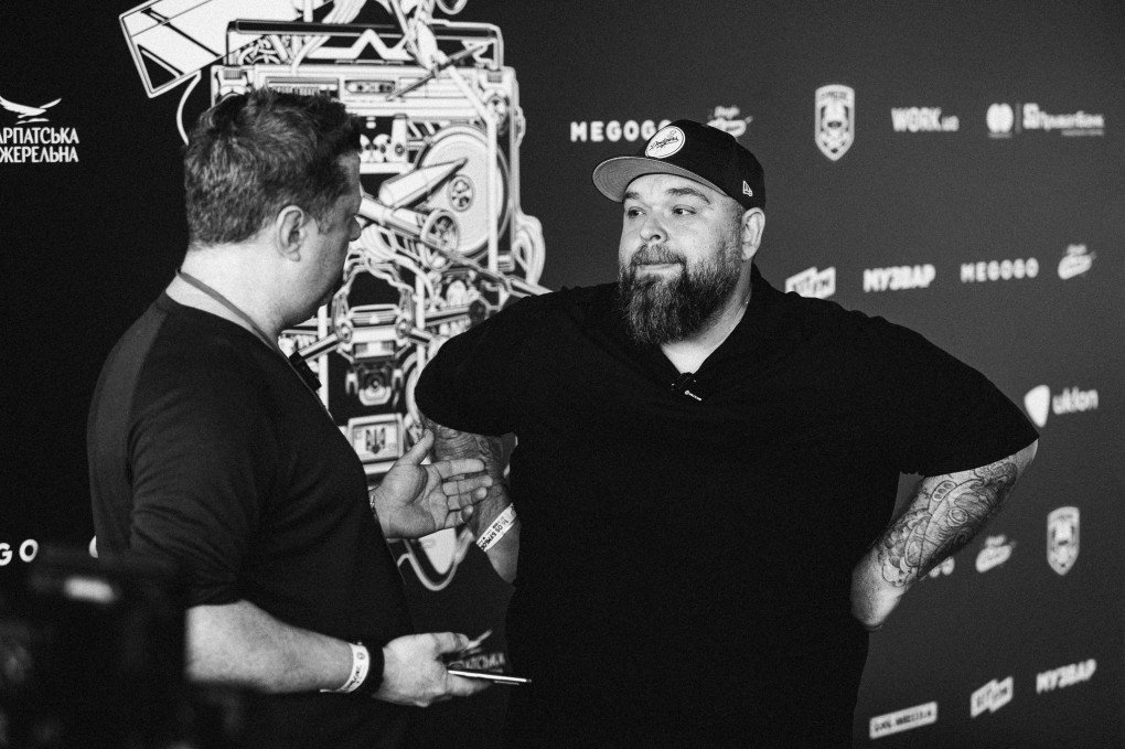 Oleksii Sohomonov, Soldier, AFU &amp; Producer of Boombox in an interview with UNITED24 Media. Kyiv, May 16, 2026 (Photo: Kirai Gigs)