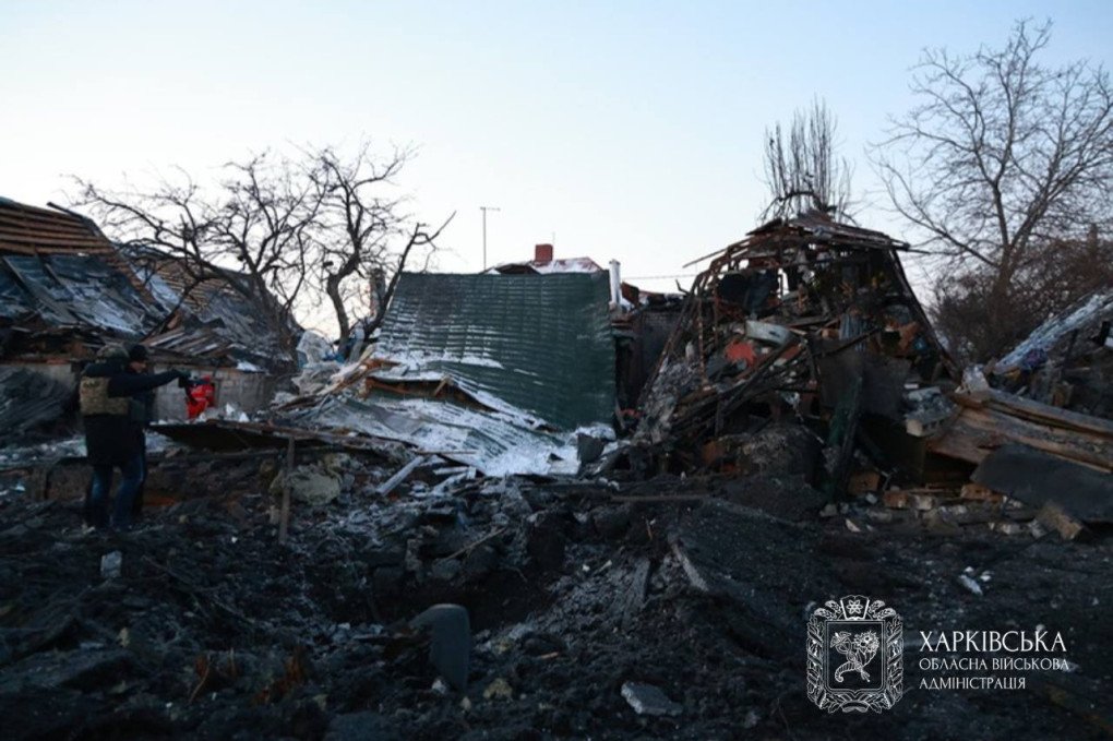Damaged homes in the aftermath of Russian strikes on Kharkiv's residential area. (Photo: Kharkiv Regional Military Administration)