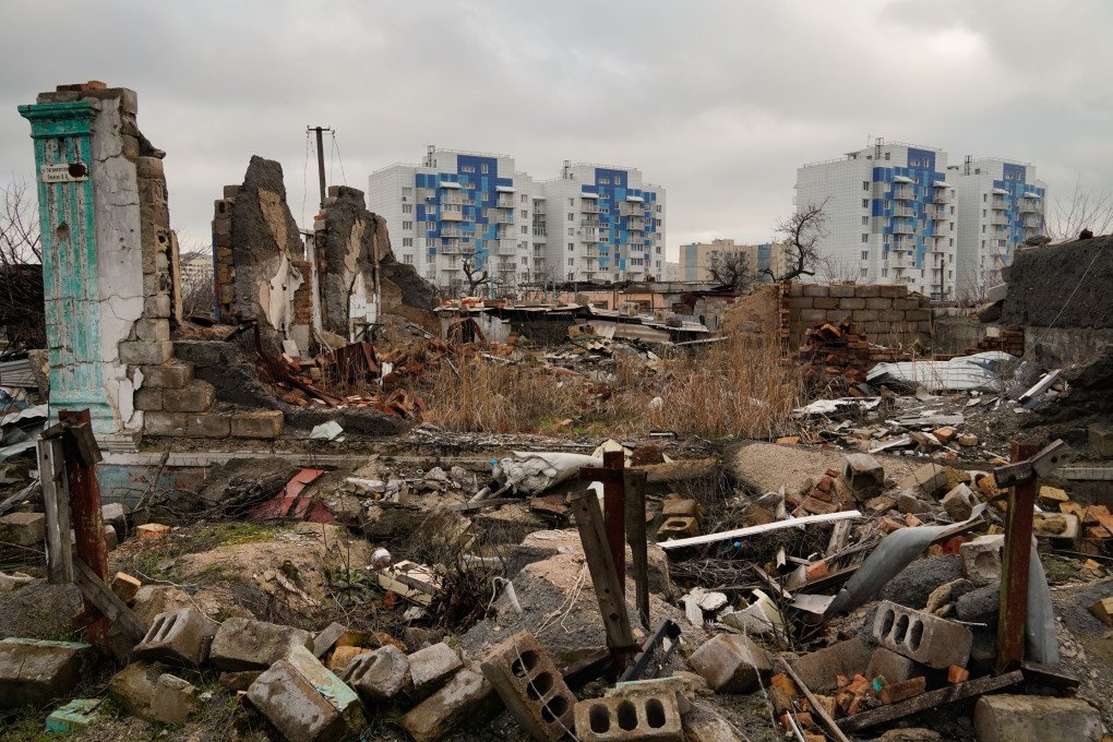 A general view of the city of Mariupol as the Russia's war in Ukraine approaches its fourth anniversary in Russian controlled city of Mariupol. (Photo by Vladimir Aleksandrov via Getty Images) A general view of the city of Mariupol as the Russia's war in Ukraine approaches its fourth anniversary in Russian controlled city of Mariupol. (Photo by Vladimir Aleksandrov via Getty Images)
