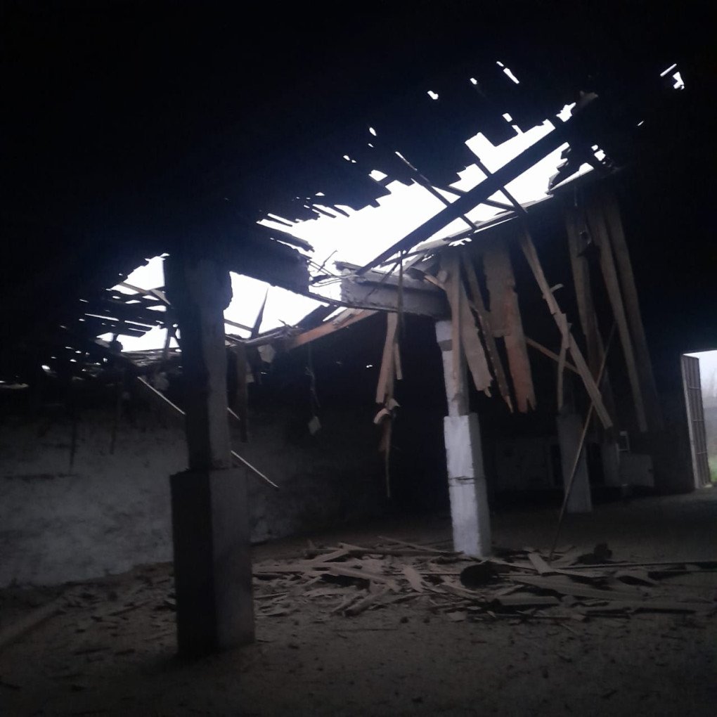 The roof of a KSG Agro farming site in Kherson after a Russian strike (Source: KSG Agro)
