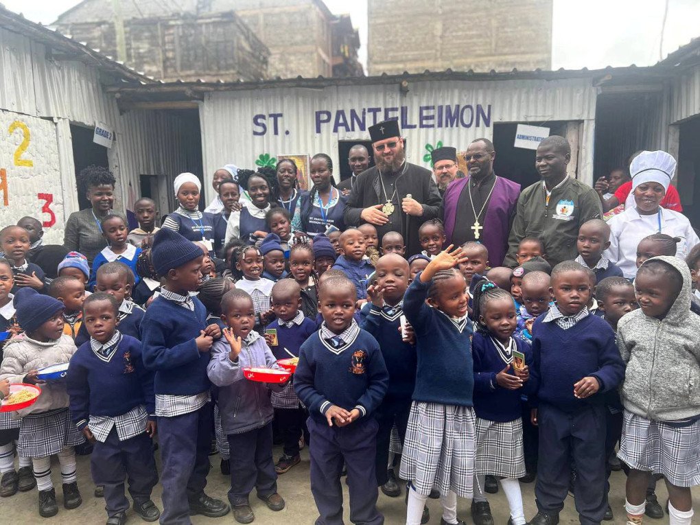 Metropolitan Konstantin of Zaraysk, Patriarchal Exarch of Africa, at an orphanage in Kenya (Source: Exarchate of Africa)