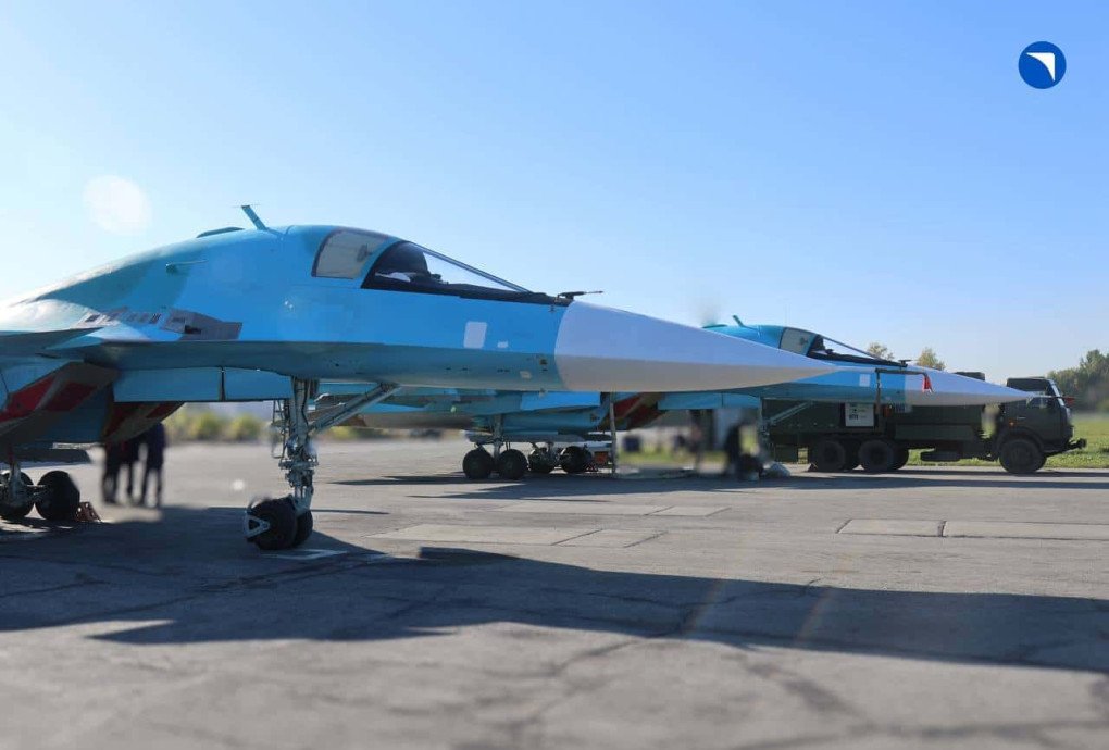 New Russian Su-34 fighter-bomber jets during a ceremony of delivering to the Russian Air Forces, October 2026.
