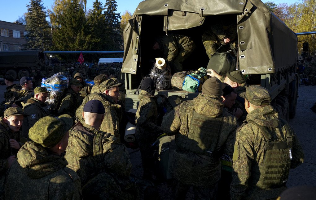 Russian citizens drafted during the partial mobilization are seen being dispatched to combat coordination areas after a military call-up for the Russia-Ukraine war in Moscow, Russia. (Photo by Stringer via Getty Images)