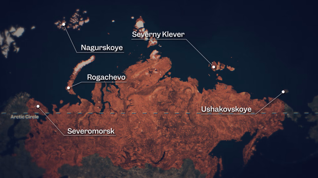 Map showing the main locations of Russia’s military infrastructure across the Arctic. (Source: Business Insider) Map showing the main locations of Russia's military infrastructure across the Arctic. (Source: Business Insider)
