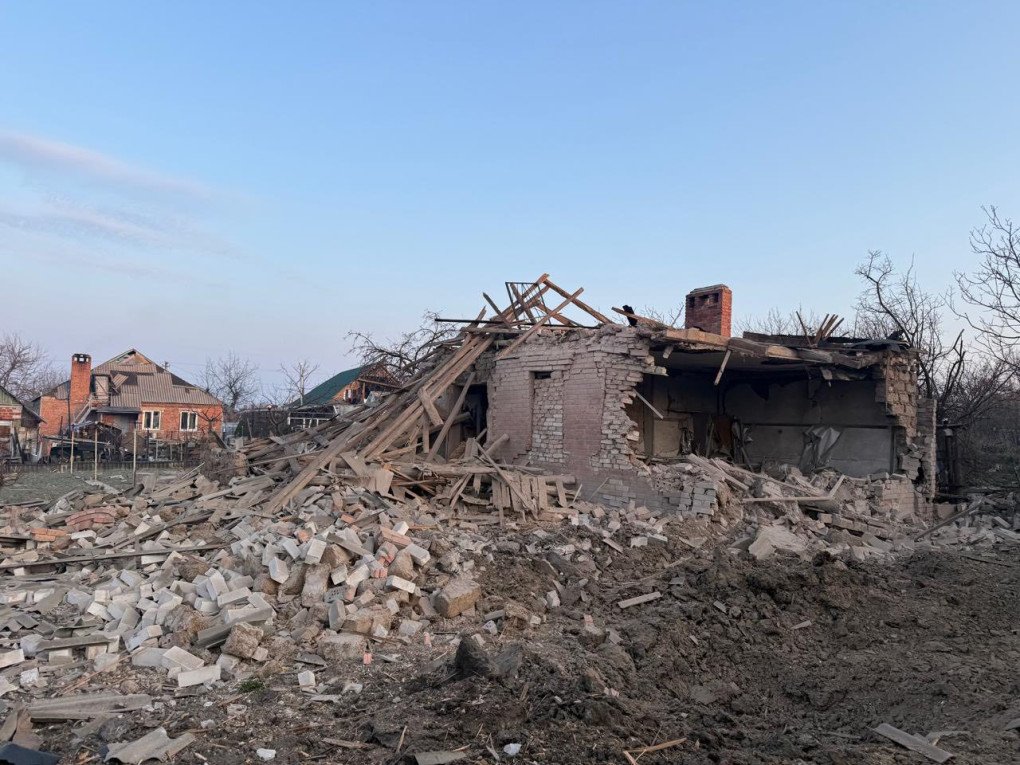 Destruction of residential buildings in the wake of recent shelling in Ukraine. (Source: head of the Military Civil Administration)