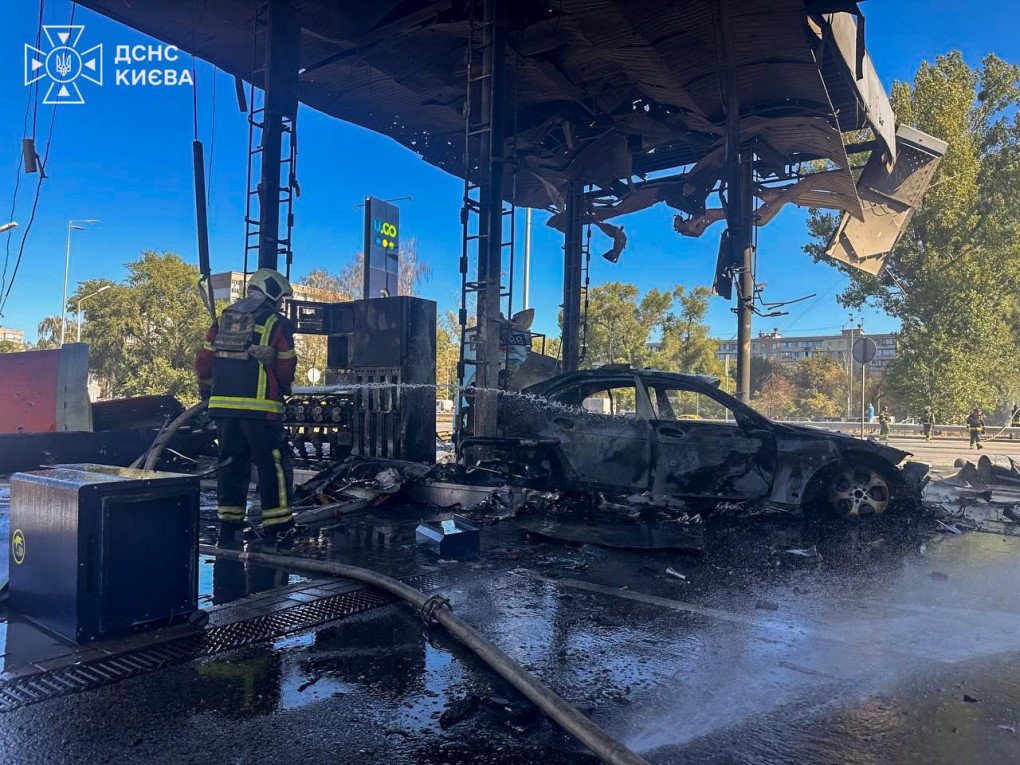 Emergency crews respond to damage at an Ukrnafta gas station in Kyiv following a Russian drone attack on September 10, 2026. (Source: State Emergency Service of Ukraine) Emergency crews respond to damage at an Ukrnafta gas station in Kyiv following a Russian drone attack on September 10, 2026. (Source: State Emergency Service of Ukraine)