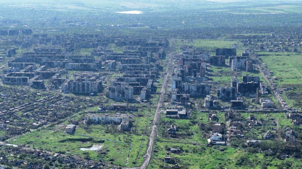 In an aerial view, destruction in the city of Bakhmut can be seen after hostilities on June 1, 2023 in Bakhmut, Ukraine. (Photo by Yan Dobronosov/Global Images Ukraine via Getty Images) In an aerial view, destruction in the city of Bakhmut can be seen after hostilities on June 1, 2023 in Bakhmut, Ukraine. (Photo by Yan Dobronosov/Global Images Ukraine via Getty Images)