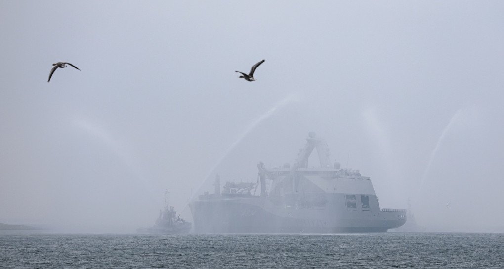 HNLMS Den Helder, the new combat support ship of the Royal Netherlands Navy, outside the port of Den Helder, on March 24, 2025. (Source: Getty Images) HNLMS Den Helder, the new combat support ship of the Royal Netherlands Navy, outside the port of Den Helder, on March 24, 2025. (Source: Getty Images)