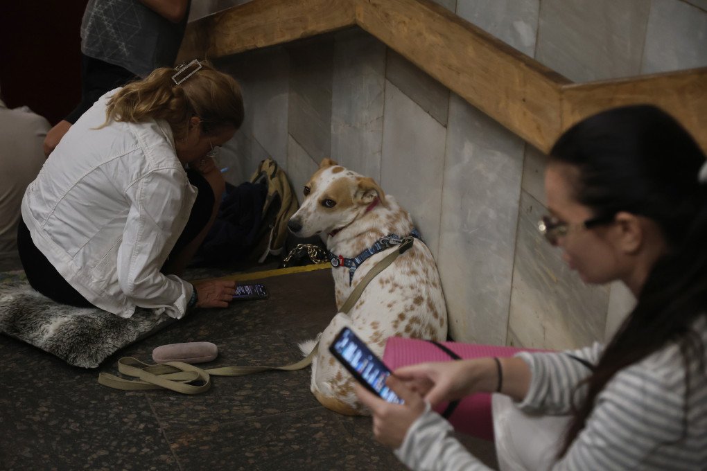 A woman with a dog hides in the Kyiv subway during a massive Russian missile attack on August 26, 2024. (Photo by Viktor Kovalchuk/Global Images Ukraine via Getty Images) A woman with a dog hides in the Kyiv subway during a massive Russian missile attack on August 26, 2024. (Photo by Viktor Kovalchuk/Global Images Ukraine via Getty Images)