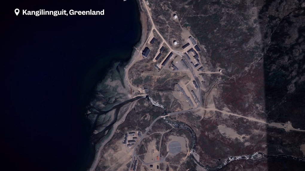 Satellite view of the former Danish naval base at Kangilinnguit, Greenland, originally established by the US Navy during World War II. (Source: Business Insider, Google, Airbus) Satellite view of the former Danish naval base at Kangilinnguit, Greenland, originally established by the US Navy during World War II. (Source: Business Insider, Google, Airbus)