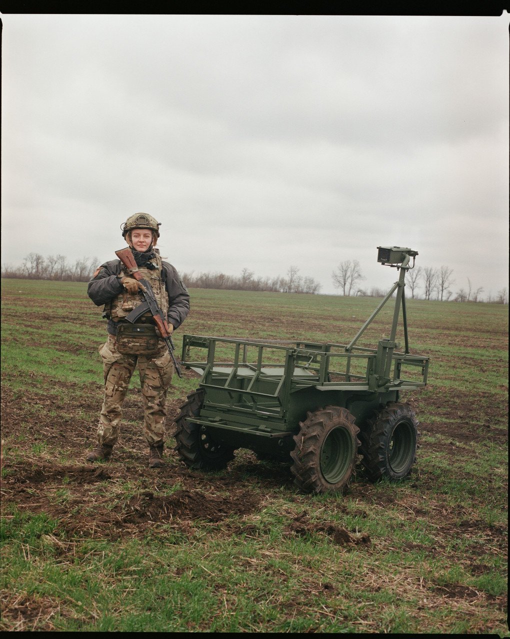 Koala, 32, with her “Targan” robot, bringing determination and ingenuity to the front lines as part of the famed 3rd Assault. Koala, 32, with her “Targan” robot, bringing determination and ingenuity to the front lines as part of the famed 3rd Assault.