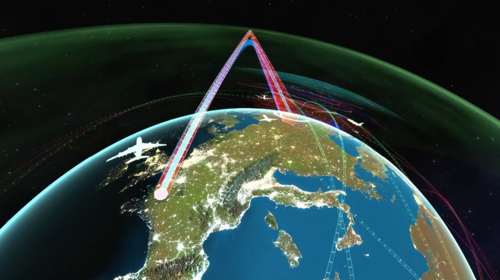 Illustration of over-the-horizon radar using ionospheric reflection. (Source: ONERA)