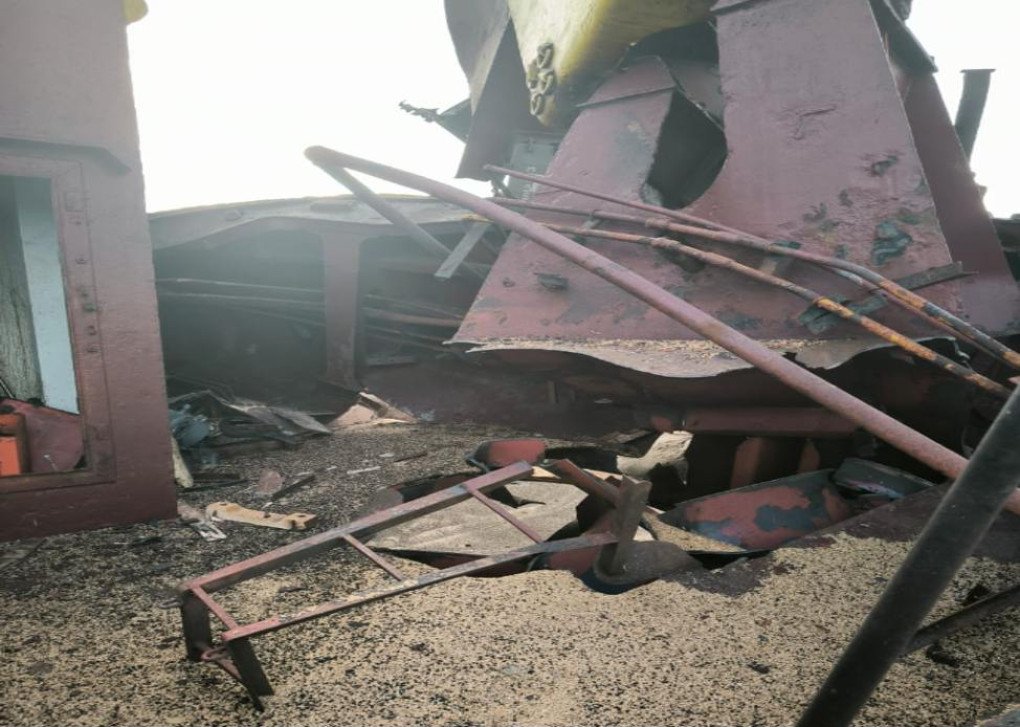 A Russian missile struck a cargo ship carrying wheat to Egypt in the Black Sea today, September 12, 2024. (Source: Volodymyr Zelenskyy/ Official Telegram) A Russian missile struck a cargo ship carrying wheat to Egypt in the Black Sea today, September 12, 2024. (Source: Volodymyr Zelenskyy/ Official Telegram)