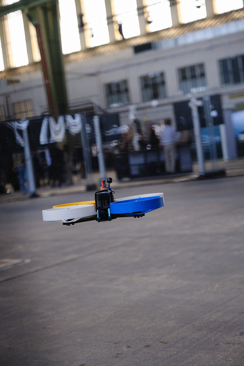 FPV-drone flies during the New Age Defence conference, June 8, 2026. (Source: Nastia Menlik) FPV-drone flies during the New Age Defence conference, June 8, 2026.