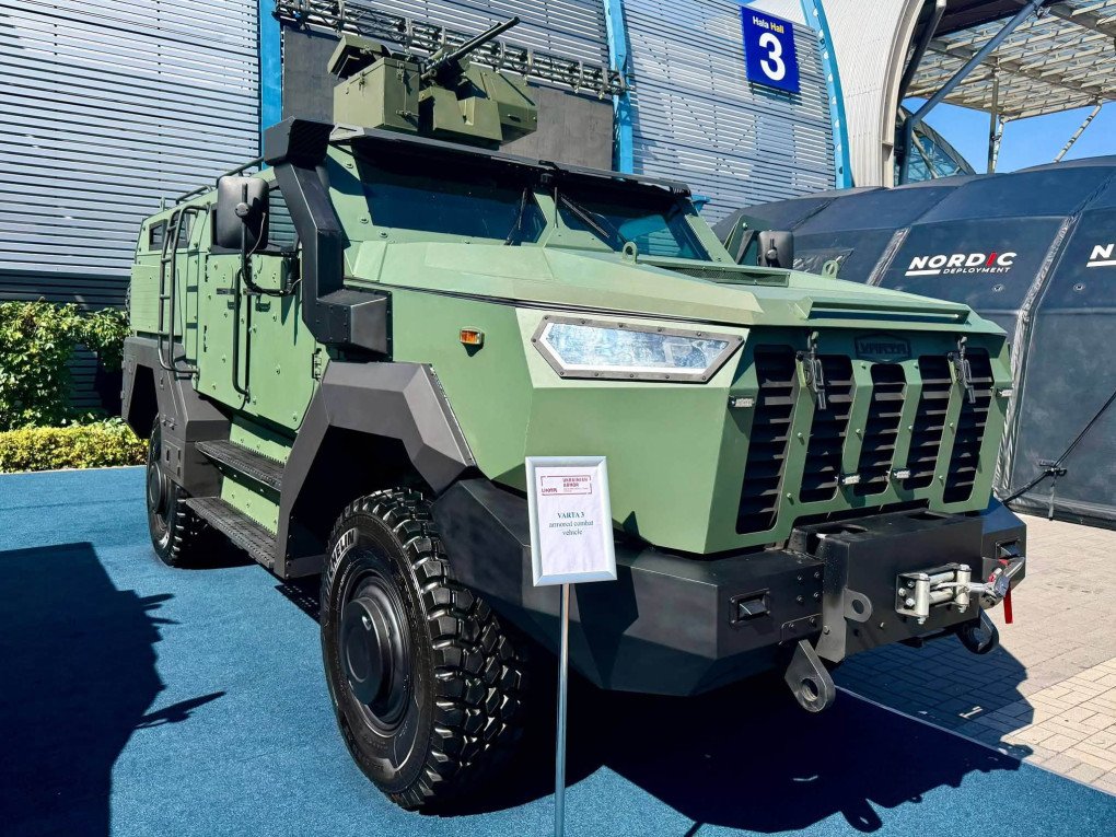 The Varta-3 armored combat vehicle, built on a Mercedes-Benz Unimog chassis, presented by Ukrainian Armor at MSPO-2026. (Source: Ukrainian Armor) The Varta-3 armored combat vehicle, built on a Mercedes-Benz Unimog chassis, presented by Ukrainian Armor at MSPO-2026. (Source: Ukrainian Armor)