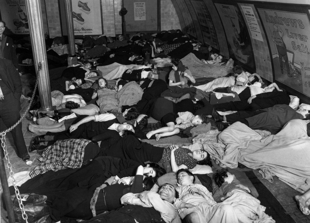Because of the nightly bombing raids, many people from the more densely populated parts of London sleep in underground stations for safety. London, UK, October 10, 1940 (Photo by Davies via Getty Images)