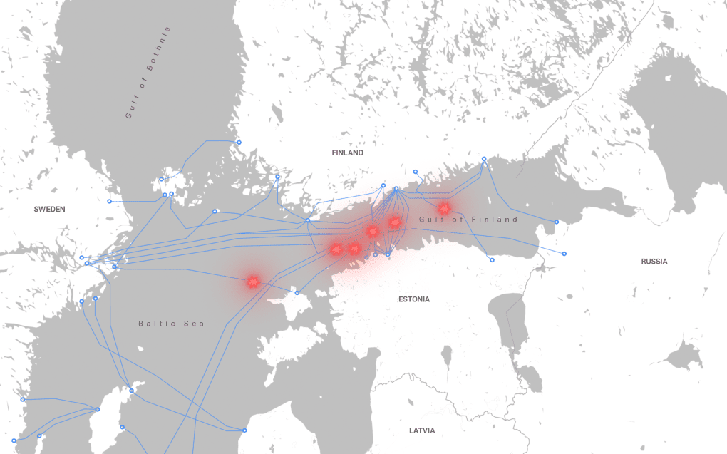 Notable undersea cable attacks charted 
