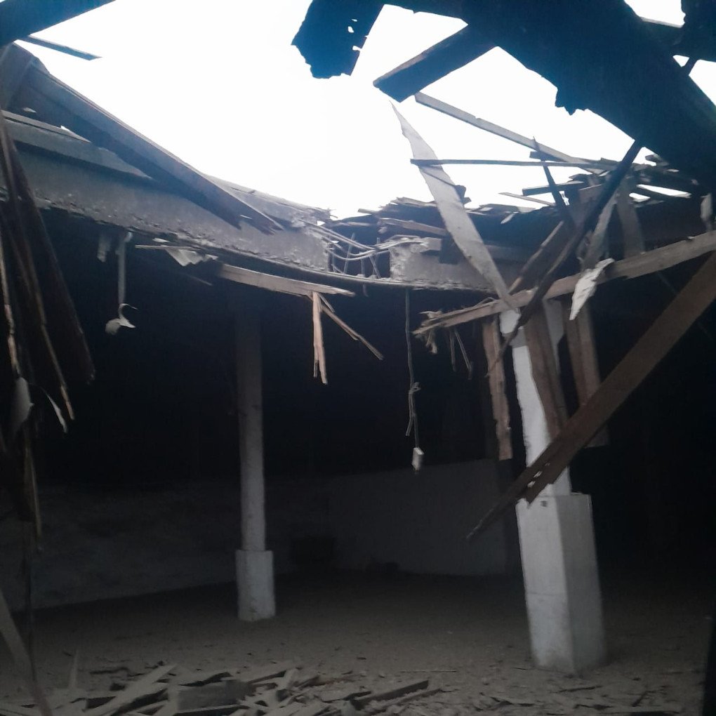 The roof of a KSG Agro farming site in Kherson after a Russian strike (Source: KSG Agro)