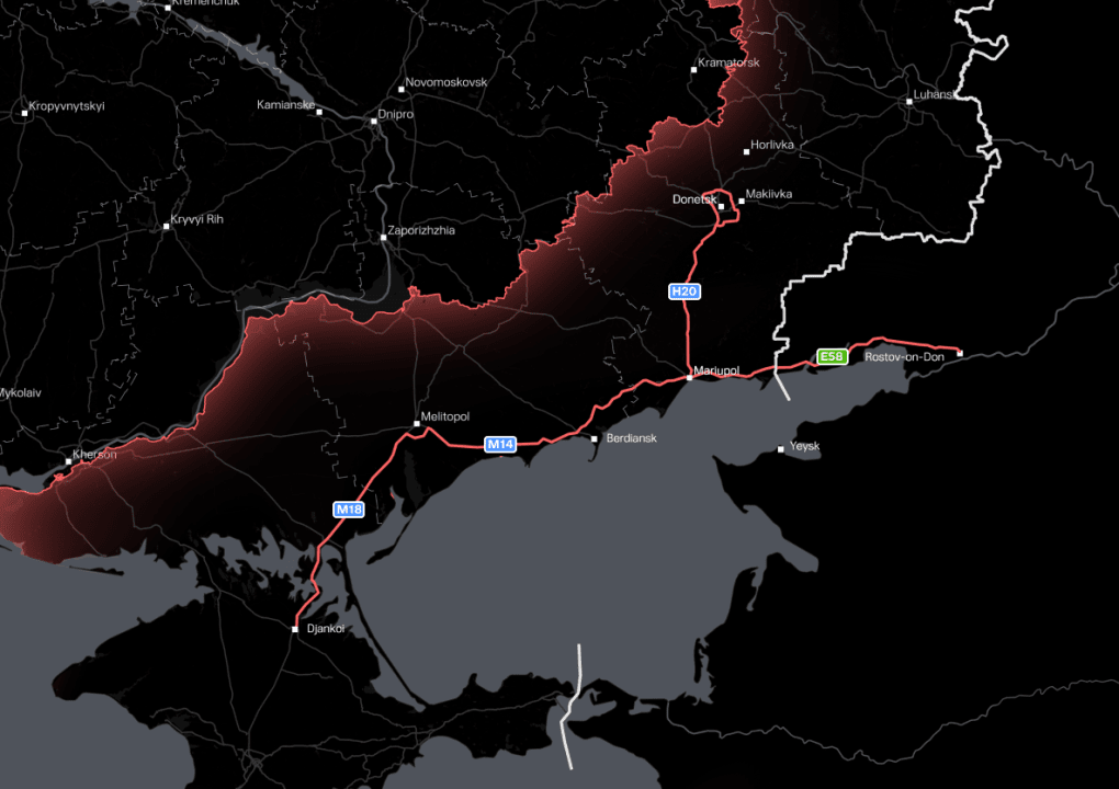 Roads in southern Ukraine used by Russia to supply frontline logistics and currently targeted by middle-strike attacks. (Illustration: UNITED24 Media) Roads in southern Ukraine used by Russia to supply frontline logistics and currently targeted by middle-strike attacks. (Illustration: UNITED24 Media)