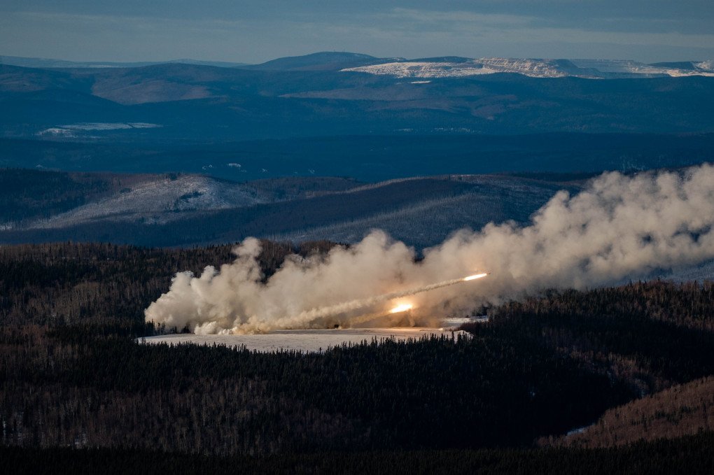 Soldiers from the 10th Special Forces Group and Danish special operators from the Jaeger Corps fire for HIMARS artillery during training at the Yukon Training Area on Fort Wainwright military base in North Pole, Alaska, on February 24, 2024. (Source: Getty Images) Soldiers from the 10th Special Forces Group and Danish special operators from the Jaeger Corps fire for HIMARS artillery during training at the Yukon Training Area on Fort Wainwright military base in North Pole, Alaska, on February 24, 2024. (Source: Getty Images)