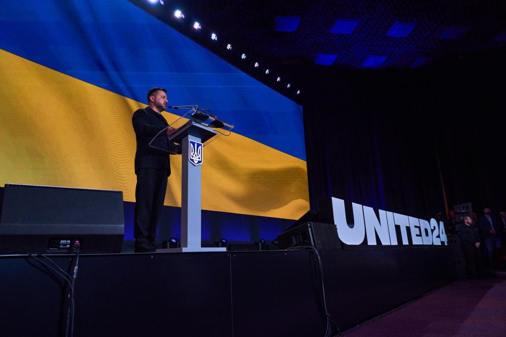 Ukrainian President Volodymyr Zelenskyy delivers an address at the UNITED24 Mode Summit. (Source: Mykyta Shandyba/UNITED24 Media) Ukrainian President Volodymyr Zelenskyy delivers an address at the UNITED24 Mode Summit. (Source: Mykyta Shandyba/UNITED24 Media)