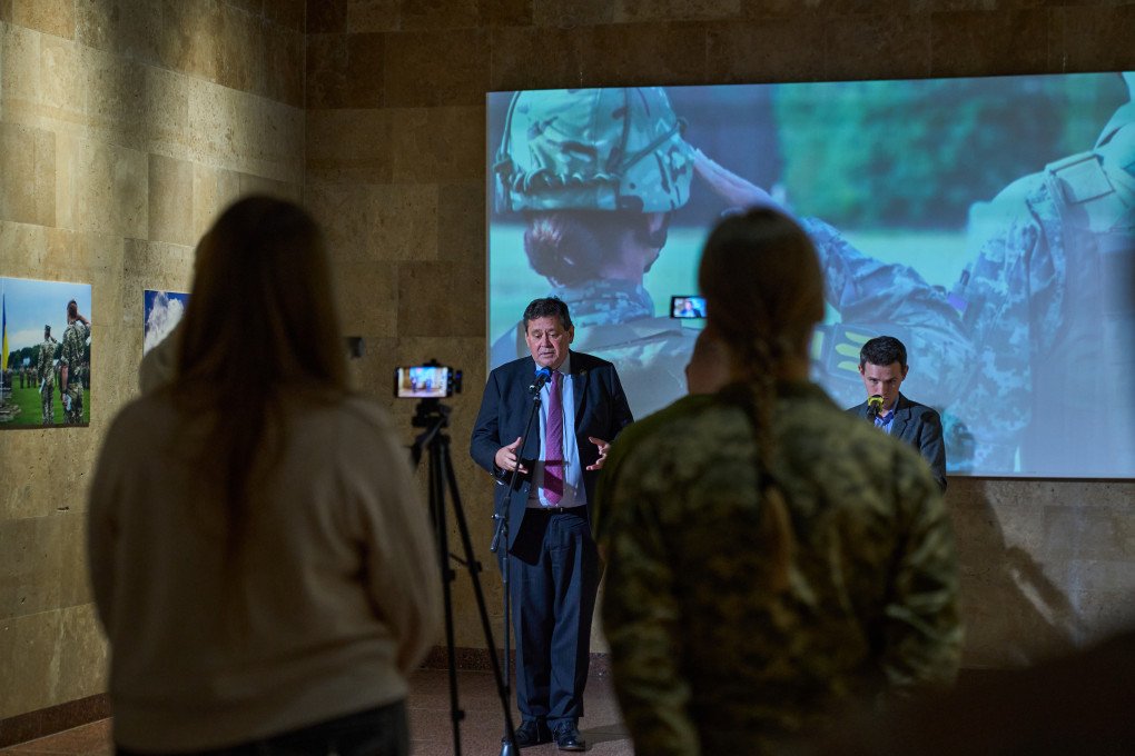 British Ambassador to Ukraine Neil Crompton speaks at the opening. (Photo: Mykyta Shandyba/UNITED24 Media)