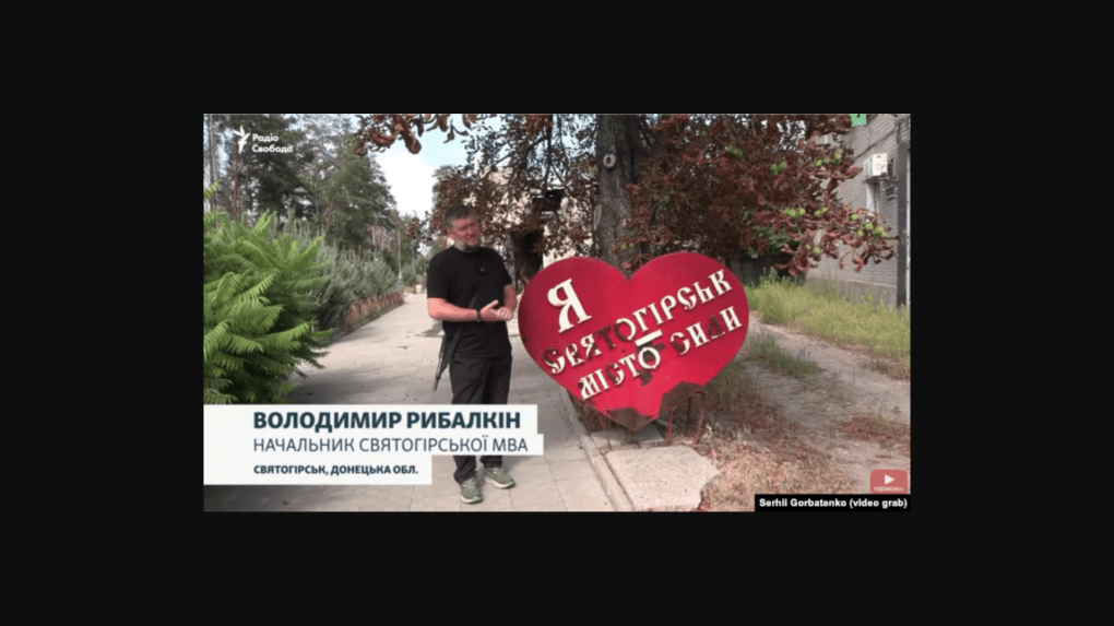 Screenshot from original video of Volodymyr Rybalkin, head of the city’s military administration. Screenshot from original video of Volodymyr Rybalkin, head of the city’s military administration.