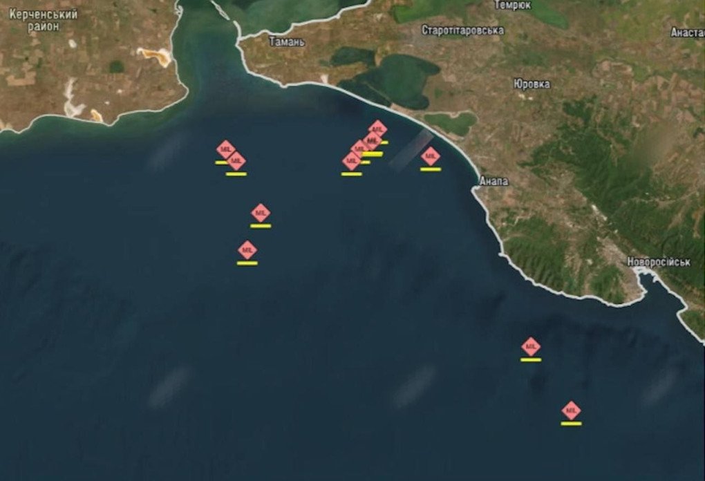 Locations of the Russian ships targeted on July 17, 2026. (Source: robert_magyar/Telegram) Locations of the Russian ships targeted on July 17, 2026.