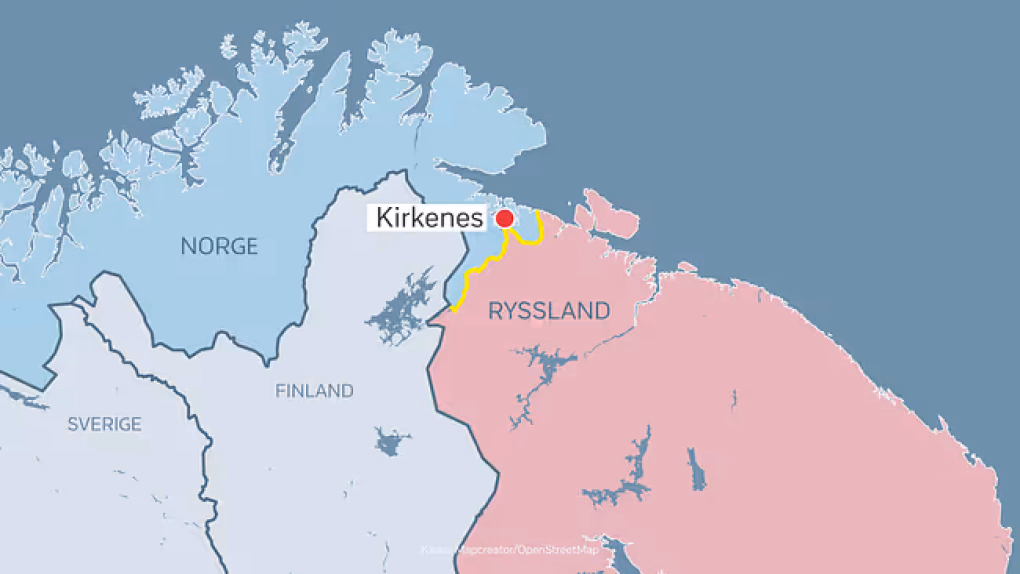 Kirkenes, a Norwegian border town located between Finland, Russia, and the Arctic Ocean. (Source: SVT Graphics)