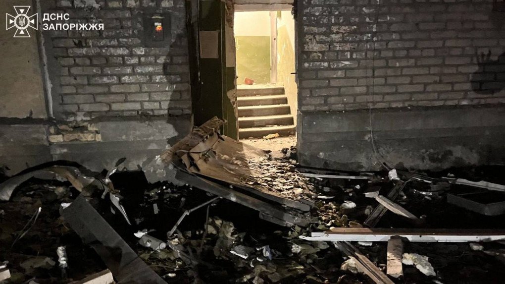 A damaged building in the aftermath of the Russian attack on Zaporizhzhia, Ukraine, on September 23, 2024. (Source: State Emergency Service of Ukraine)