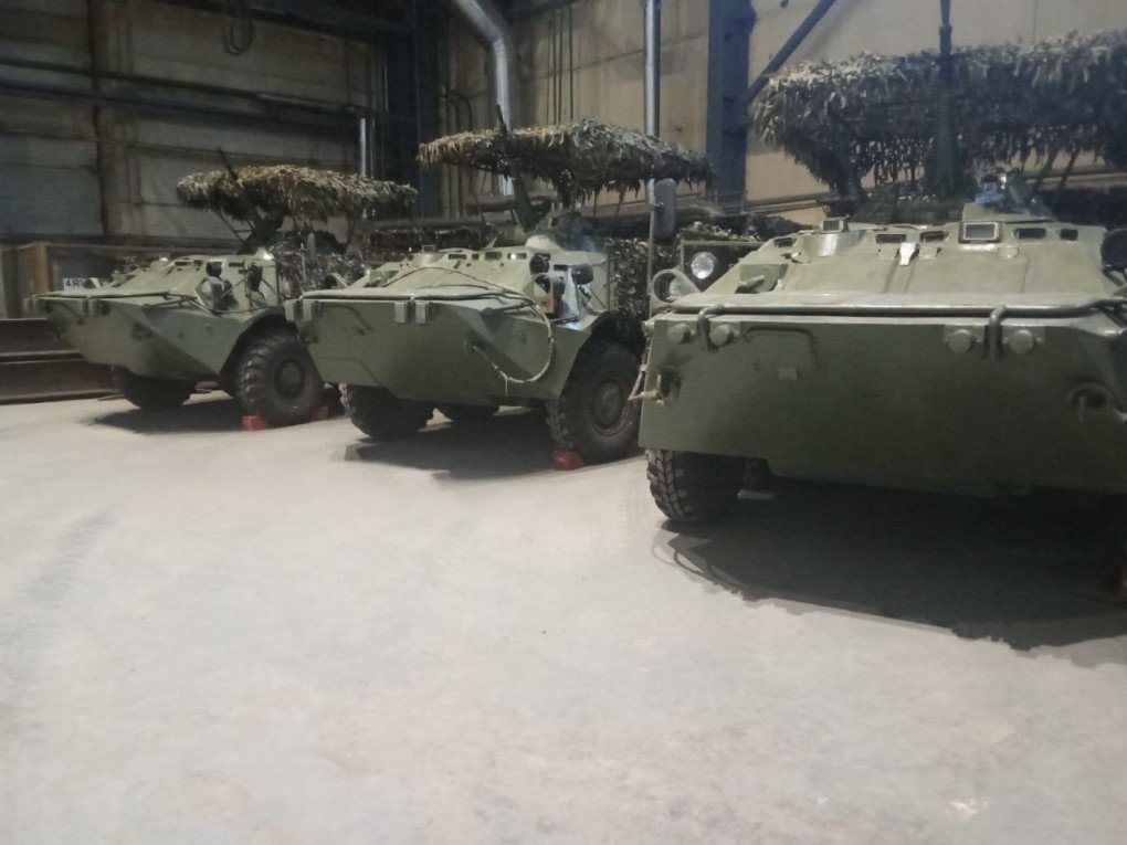 Russian APCs Lined Up Inside Nuclear Plant. At least four BTR-80s positioned within ZNPP facilities. (Source: Skelety Shevchyka i Ko)