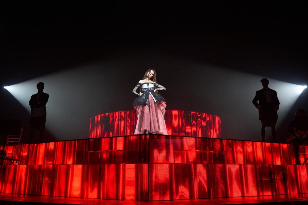 Jerry Heil performs on stage alongside dancers in Kyiv, Ukraine, April 4, 2026. (Photo: Mykyta Shandyba/UNITED24 Media)