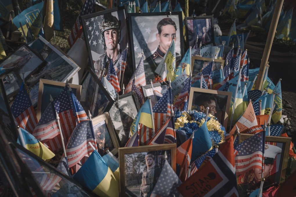 A memorial to honor the memory of fallen American soldiers, who served in the Armed Forces of Ukraine, Ian Frank Tortorici (Philadelphia), Lance Lawrence (Ohio), Andrew Webber (Washington), Jericho Magallan (California), Colin Teem (South Carolina), Ethan Hertweck (California) and died fighting against the Russian war in Ukraine. (Photo by Andrew Kravchenko/Global Images Ukraine via Getty Images) A memorial to honor the memory of fallen American soldiers, who served in the Armed Forces of Ukraine, Ian Frank Tortorici (Philadelphia), Lance Lawrence (Ohio), Andrew Webber (Washington), Jericho Magallan (California), Colin Teem (South Carolina), Ethan Hertweck (California) and died fighting against the Russian war in Ukraine. (Photo by Andrew Kravchenko/Global Images Ukraine via Getty Images)