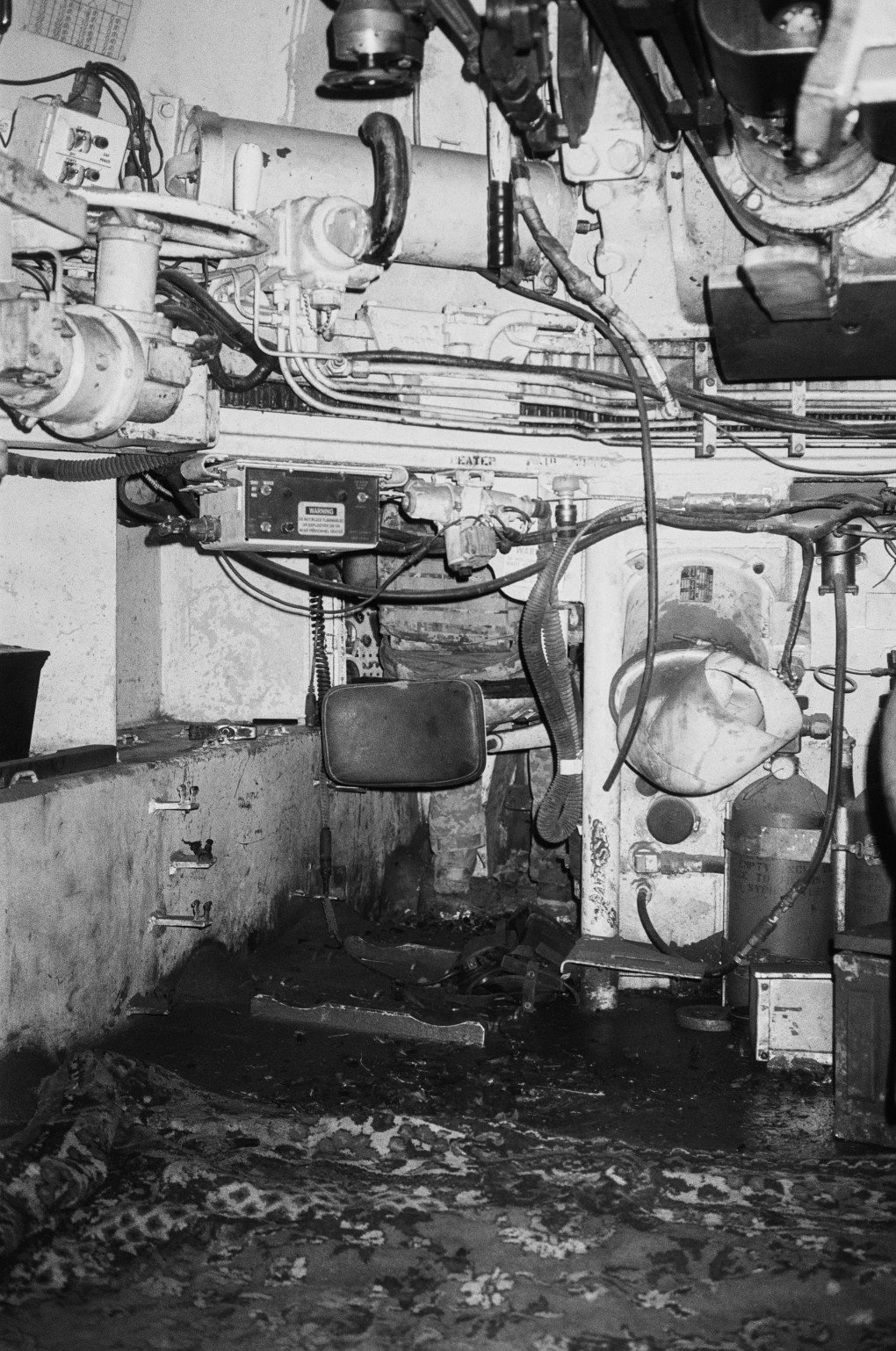 Drivers seat with rug inside M109 Howitzer. Photo: Josh Olley/UNITED24 Media